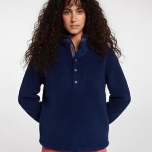 Alpine Design Women's 1/4 Snap Sherpa Pullover Vintage Blue Size S